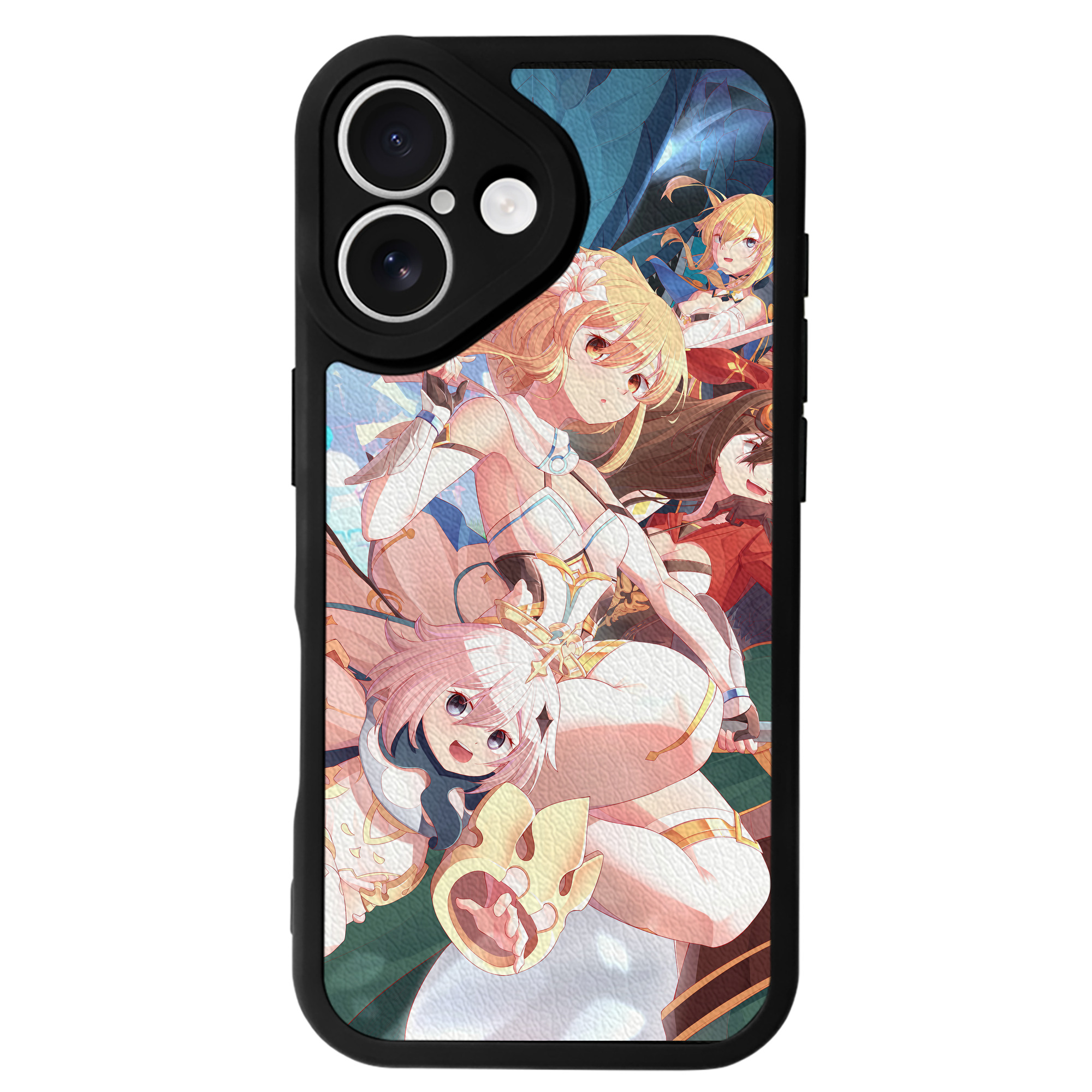 げんし神 genshin 【iPhone 16シリーズ対応】シリコンスマホケース（レザー調） 材質：シリコン